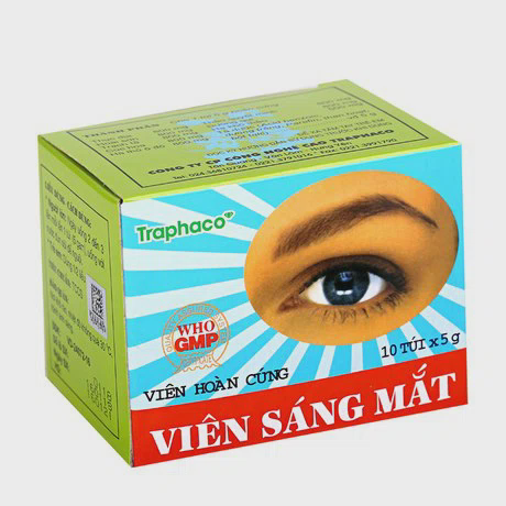 Viên hoàn cứng Sáng mắt 5g điều trị ác bệnh về mắt do can thận âm hư, huyết hư (hộp 10 gói)