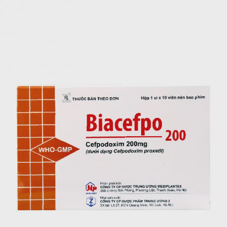 Biacefpo 200mg  (1Vi x 10Vien)
