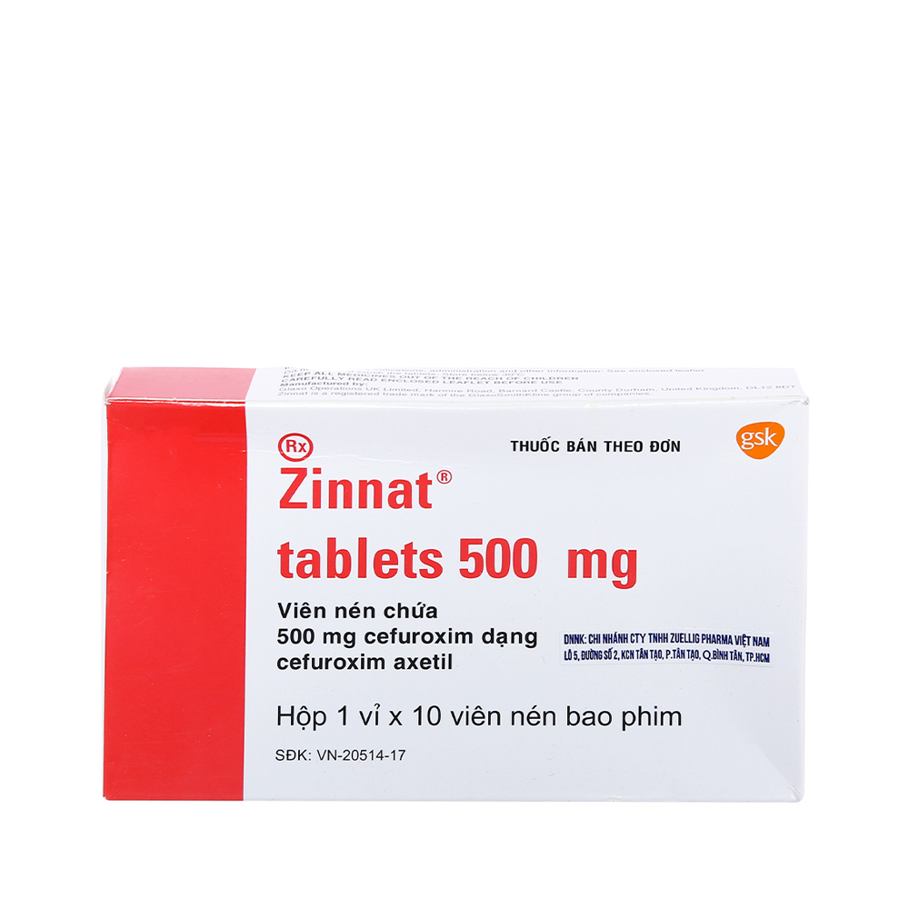 Zinnat Tab 500mg (Hop/ 10 Vien)