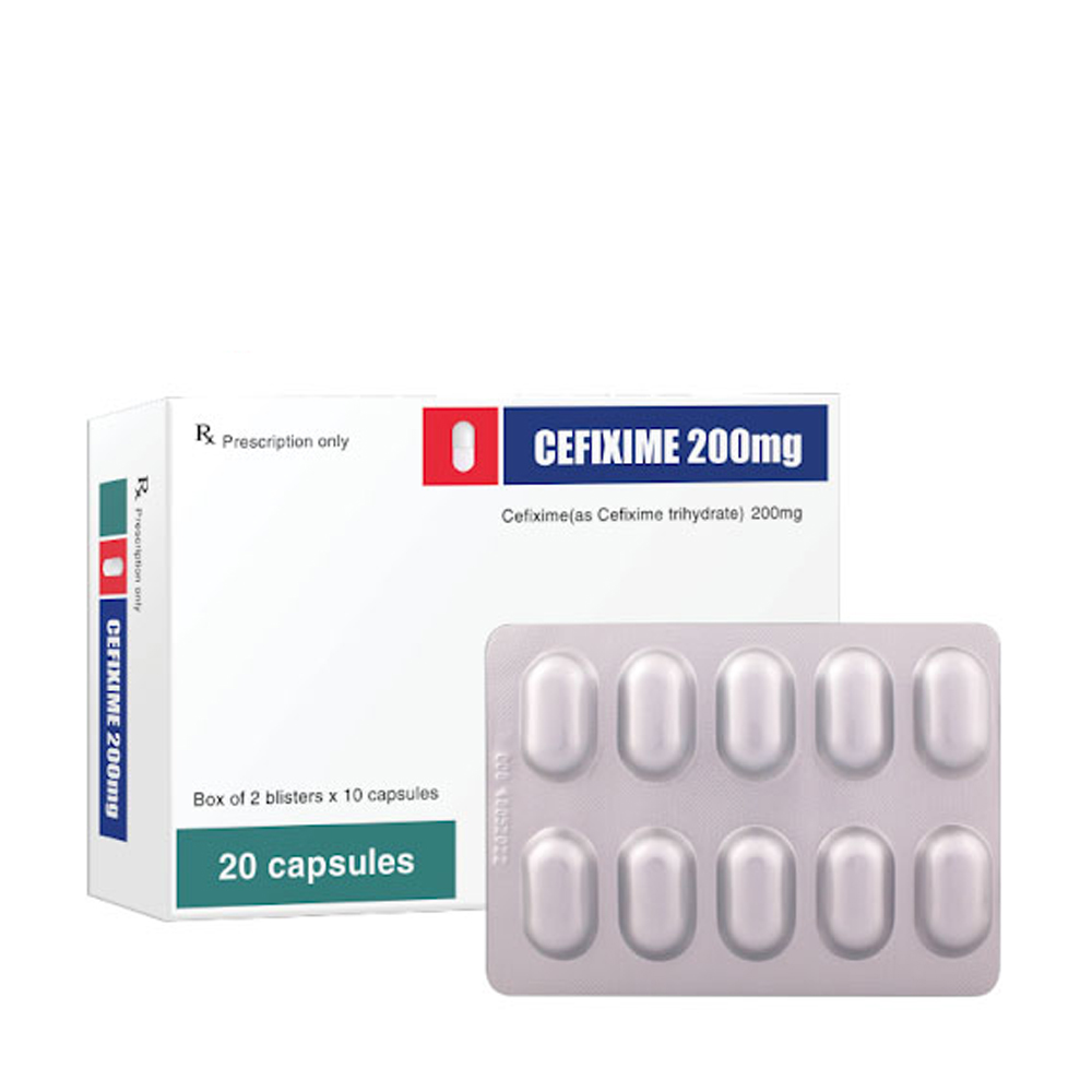 Cefixime 200mg T.V pharm (2vi x10vien)