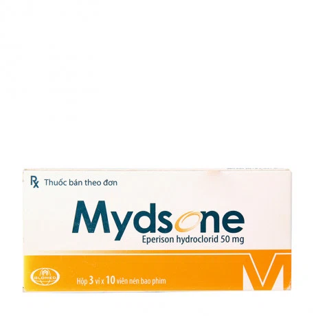 Thuốc cải thiện các triệu chứng tăng trương lực cơ Mydsone Glomed (Hộp 3 vỉ x 10 viên)