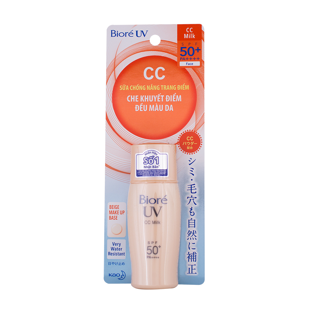 Kem nền trang điểm và chống nắng Biore UV CC Milk SPF50+/PA+++  30ml