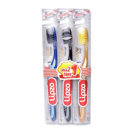 Bàn chải đánh răng lông tơ mềm mại Lipzo Wow Charcoal