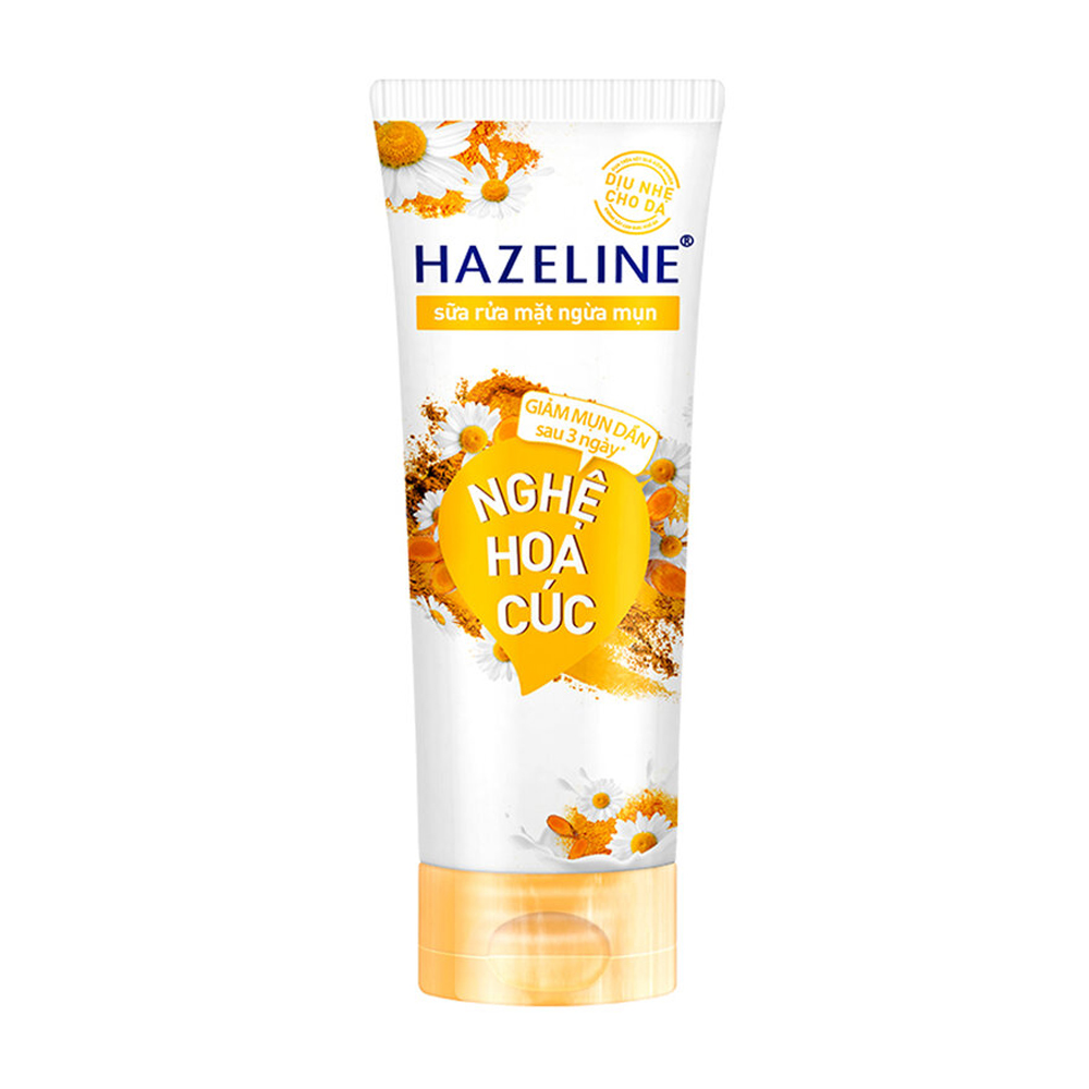 Sữa rửa mặt ngừa mụn dưỡng sáng Hazeline Nghệ Kiwi/ Hoa cúc (Tuýp 50g)