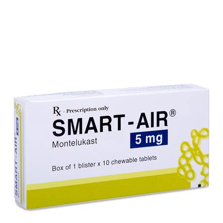 Viên nén nhai Smart Air 5mg dự phòng và điều trị bệnh hen phế quản mạn tính (hộp 10 viên)