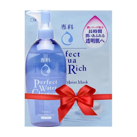 Nước tẩy trang Senka Perfect Water Cleansing (300ml) + Tặng kèm mặt nạ dưỡng da Senka