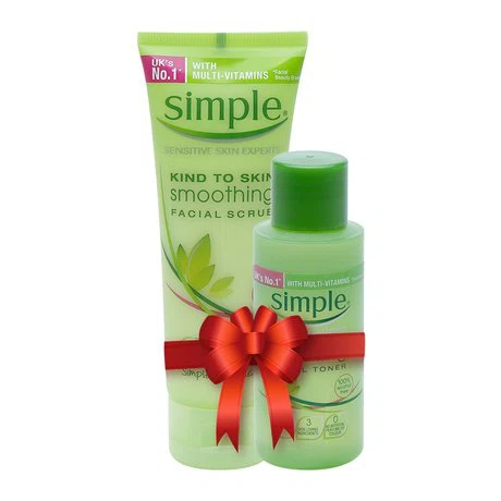 Sữa rửa mặt dạng hạt Simple Smoothing Facial Scrub (75ml) + Tặng nước hoa hồng Simple (50ml)