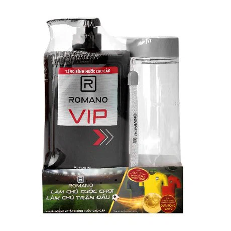 Dầu gội nước hoa cho nam Romano Vip (650ml) + Tặng kèm bình nước tiện lợi