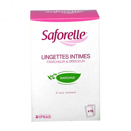 Khăn ướt vệ sinh phụ nữ Saforelle (Hộp 10 miếng)