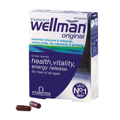 Mã cũ-TPCN tăng cường sức khỏe cho nam giới Wellman (Hộp 30 viên)