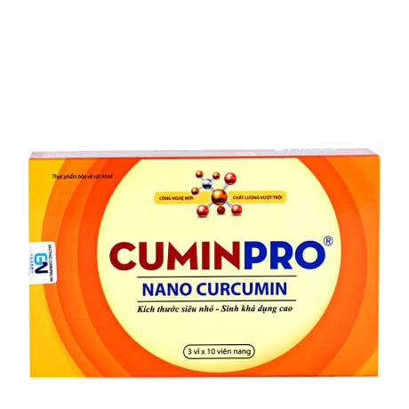 Thực phẩm bảo vệ sức khỏe hỗ trợ làm giảm các triệu chứng viêm loét dạ dày, tá tràng CuminPro (Hộp 3 vỉ x 10 viên)