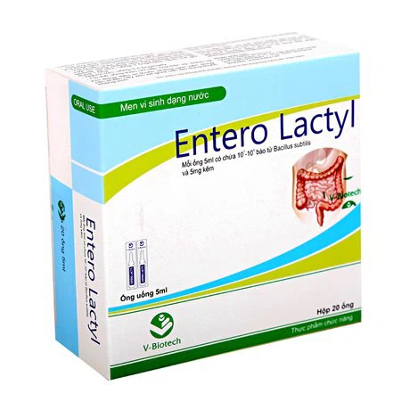 Men vi sinh dạng nước tăng cường chức năng hệ tiêu hóa Entero Lactyl (Hộp 20 ống x 5ml)