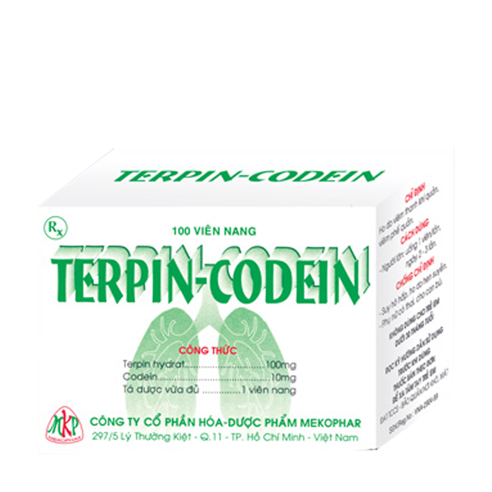 Terpin Codein 100mg (Hộp 10 Vỉ x 10 Viên)