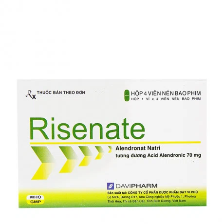 Viên nén Risenate 70mg điều trị loãng xương (1 vỉ x 4 viên)