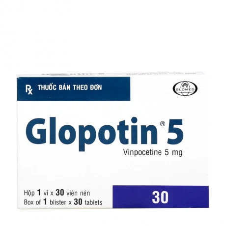 Thuốc điều trị một số bệnh có kèm theo các rối loạn tuần hoàn máu não Glopotin 5mg (Hộp 30 viên)
