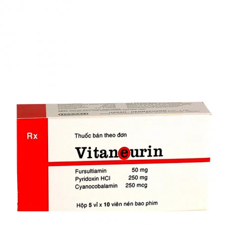 Thuốc điều trị rối loạn do thiếu vitamin B1, B6, một số bệnh thần kinh Vitaneurin (Hộp 5 vỉ x 10 viên)