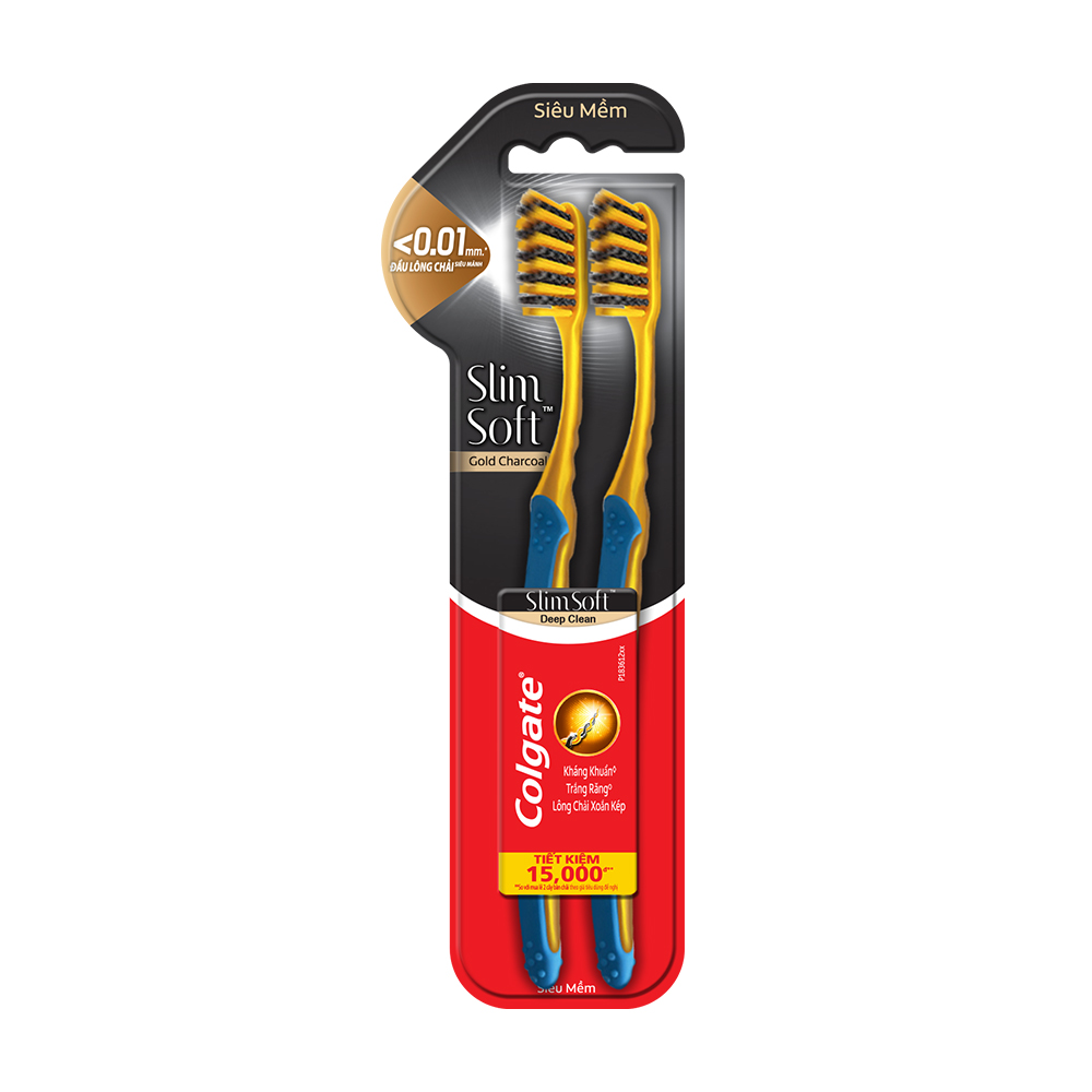 Colgate BCDR Slim Soft Gold Charcoal Bo 2 Cay