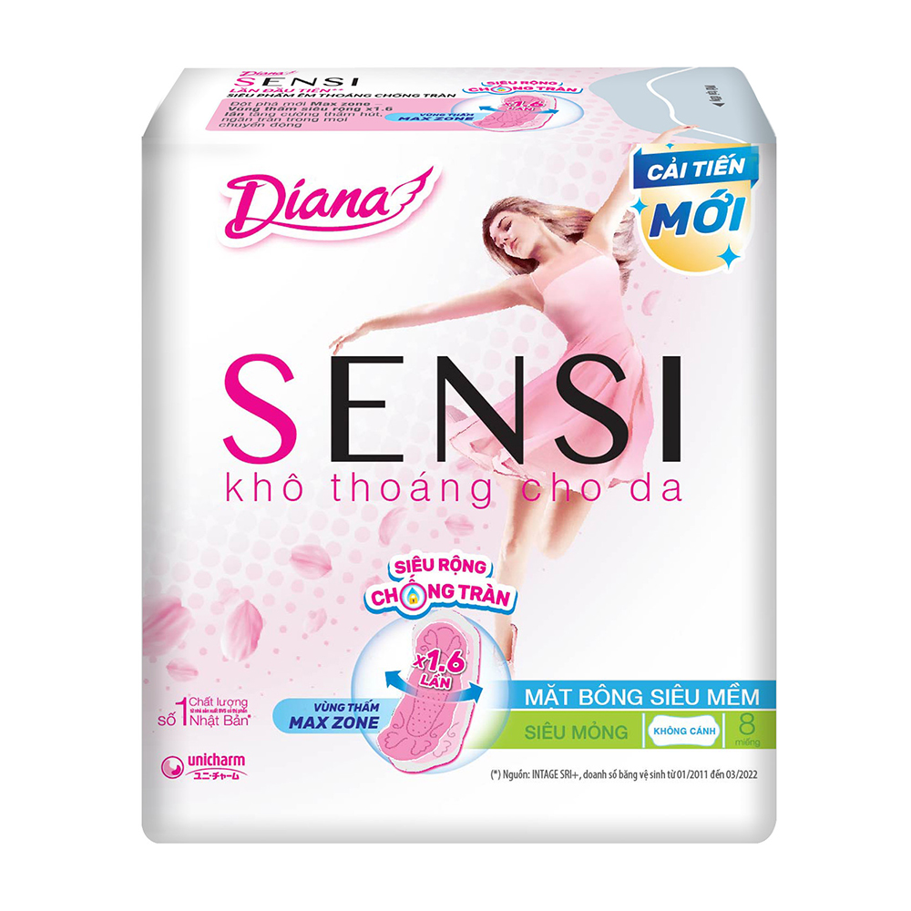Diana BVS Sensi Sieu Mong Khong Canh (8M/Goi)