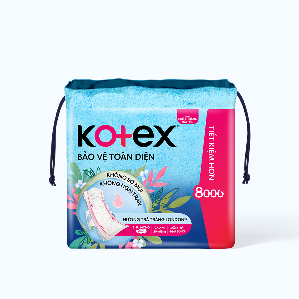 Kotex Bang Ve Sinh Ban Ngay Kho Thoang Sieu Mong Canh 20 mieng
