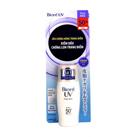 Sữa chống nắng trắng mịn giảm nhờn Biore Perfect Face Milk Oil Control SPF 50+/PA+++ (30ml)