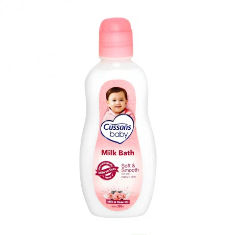 Sữa tắm dưỡng ẩm tinh chất sữa hạnh nhân và tinh dầu hoa hồng dành cho em bé Cussons Baby  (200ml)