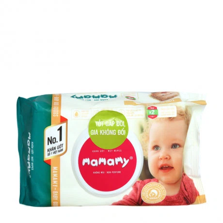 Khăn giấy ướt em bé không mùi Mamamy Wet Wipes Non Perfume (100 tờ/gói)