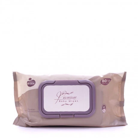 Khăn ướt cao cấp Wesser Baby Wipes màu nâu (Gói 80 tờ)