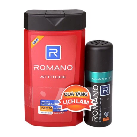 Dầu gội cao cấp dành cho nam Romano Attitude (380g) + Tặng xịt khử mùi Romano Classic (63ml)