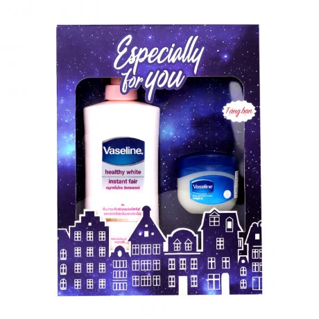 Bộ sản phẩm dưỡng ẩm dưỡng trắng da tức thì Vaseline