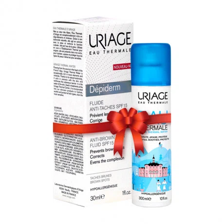 Sữa dưỡng da Uriage Depiderm Fluide Anti-Taches SPF15 (30ml) + Tặng xịt khoáng Uriage (300ml)