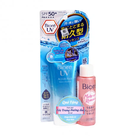 Mousse chống nắng dưỡng ẩm Bioré UV Aqua Rich SPF50+/PA++++ (33ml) + Tặng nước tẩy trang Bioré (20ml)