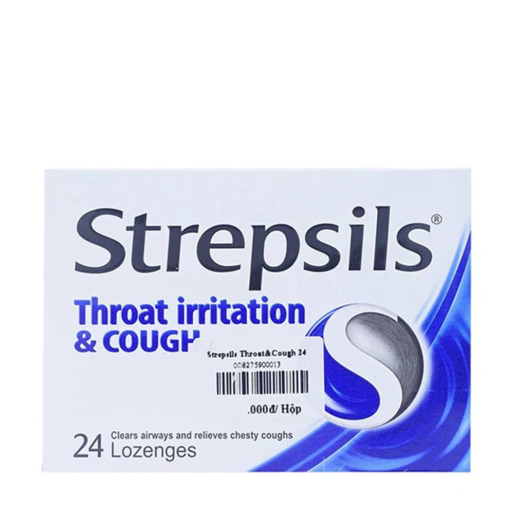 Strepsils Throat Irritation & Cough (Hộp 24 gói x 8 viên)