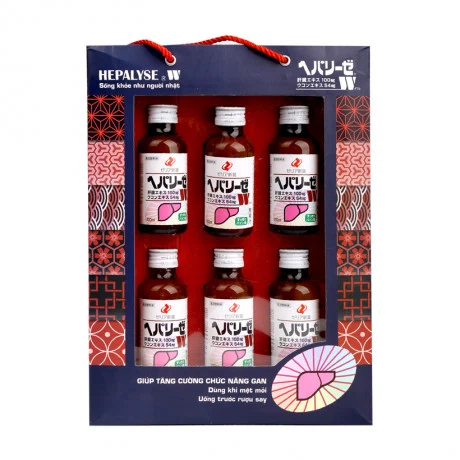 Nước uống Hepalyse W hỗ trợ làm giảm cảm giác khó chịu khi uống nhiều rượu bia (Hộp 6 chai)