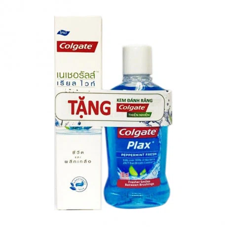 Nước súc miệng hương bạc hà Colgate Plax (100ml) + Tặng kem đánh răng Colgate tảo biển (40g)