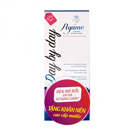 Dung dịch vệ sinh phụ nữ hàng ngày Ayame (115ml) + Tặng khăn nén
