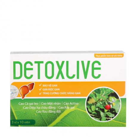 Viên uống Detoxlive hỗ trợ tăng cường chức năng gan (Hộp 3 vỉ x 10 viên)