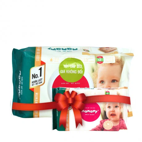 Khăn giấy ướt em bé không mùi Mamamy (100 tờ/gói) + Tặng 1 gói khăn ướt 30 tờ