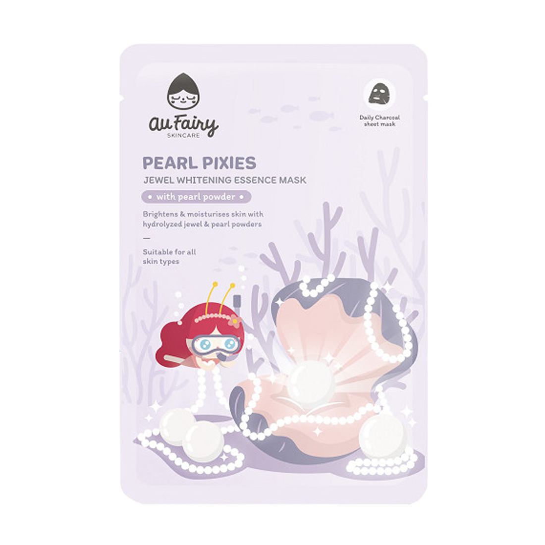 Mặt Nạ AU FAIRY Đen Ngọc Trai Hỗ Trợ Dưỡng Trắng (Gói 25Ml)