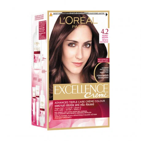 Kem nhuộm dưỡng tóc phủ bạc L'Oreal Excellence Crème màu 4.2 nâu ánh tím
