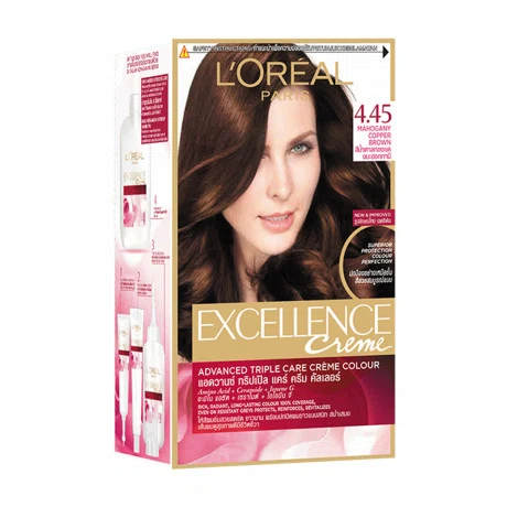 Kem nhuộm dưỡng tóc phủ bạc màu 4.45 nâu đồng ánh đỏ L'Oreal Excellence Crème 