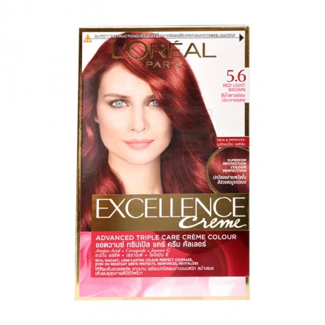 Kem nhuộm dưỡng tóc phủ bạc L'Oreal Excellence Crème màu 5.6 nâu đỏ trẻ trung