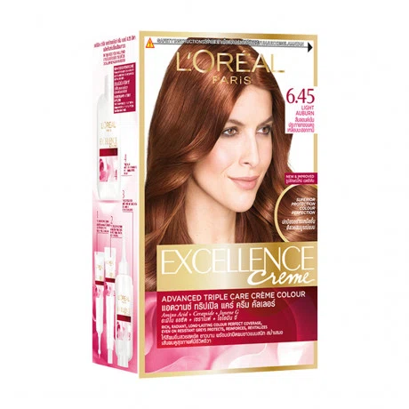 Kem nhuộm dưỡng tóc phủ bạc màu 6.45 nâu ánh đỏ L'Oreal Excellence Crème