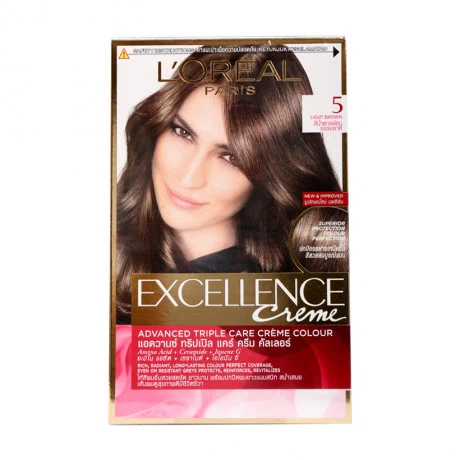 Kem nhuộm dưỡng tóc phủ bạc L'Oreal Excellence Crème màu 5 nâu hạt dẻ
