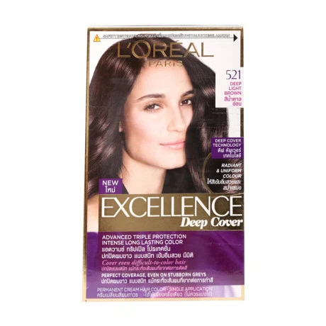 Kem nhuộm dưỡng tóc phủ bạc L'Oreal Excellence Deep Cover màu 521 nâu sáng