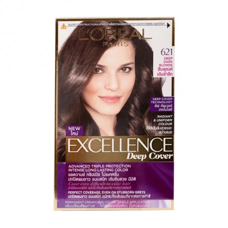 Kem nhuộm dưỡng tóc phủ bạc L'Oreal Excellence Deep Cover màu 621 nâu vàng