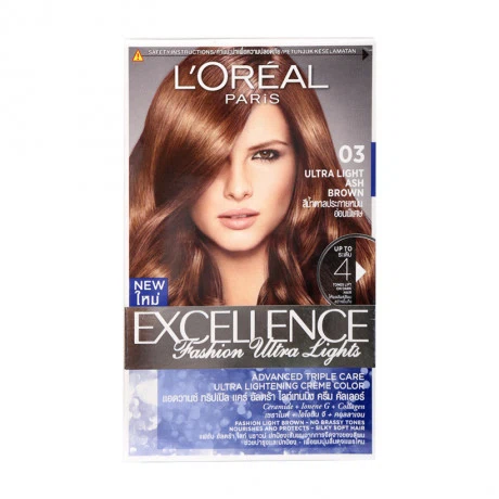 Kem nhuộm nâng sáng 4 tông L'Oreal Excellence Fashion Ultra Light màu 03 nâu khói