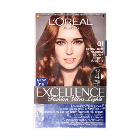 Kem nhuộm nâng sáng 4 tông L'Oreal Excellence Fashion Ultra Light màu 01 nâu sáng