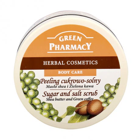 Tẩy tế bào chết toàn thân bơ hạt mỡ & cà phê xanh Green Pharmacy (300ml)