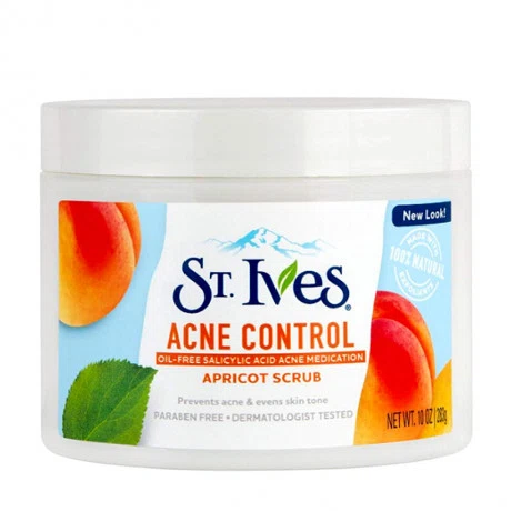 Sữa rửa mặt tẩy tế bào chết ngừa mụn chiết xuất mơ ST.Ives (Hộp 283g)