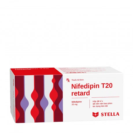Nifedipin T20 retard (Hộp 10 vỉ x 10 viên)